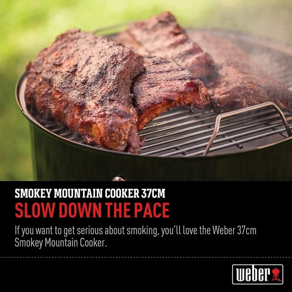 Weber Smokey Mountain 14-inch Cooker, Charcoal Smoker - 711001 Supply