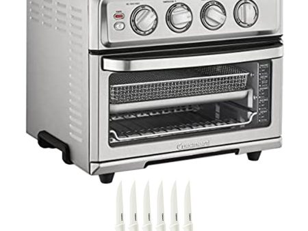 Cuisinart TOA-70 AirFryer Toaster Oven w  Grill, Stainless Steel + 6pc Knife Set Supply