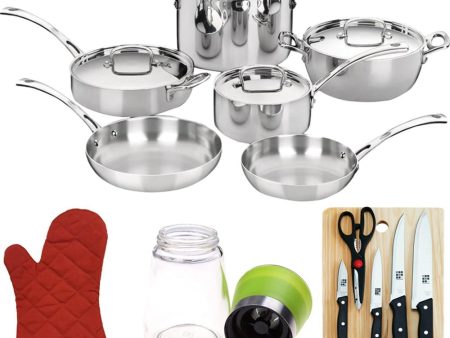 Cuisinart 10Pc. French Classic Tri-Ply Stainless Set (FCT-10) + Knife Bundle Online Hot Sale