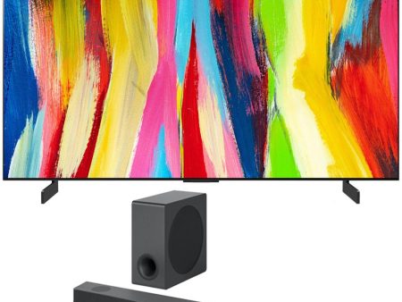 LG 48 Inch HDR 4K Smart OLED Evo TV 2022 + LG 5.1.3 ch High Res Audio Sound Bar Sale