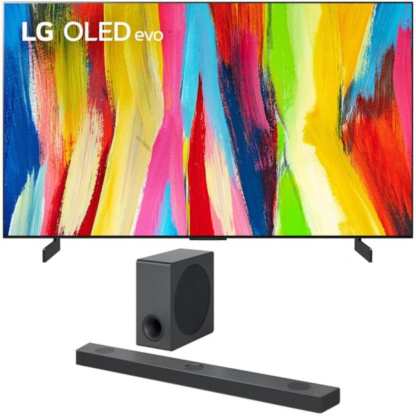 LG 48 Inch HDR 4K Smart OLED Evo TV 2022 + LG 5.1.3 ch High Res Audio Sound Bar Sale