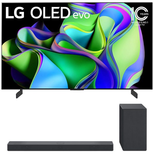 LG OLED evo C3 48  HDR 4K Smart OLED TV w  LG SC9S 3.1.3ch Sound Bar (2023 Model) For Sale