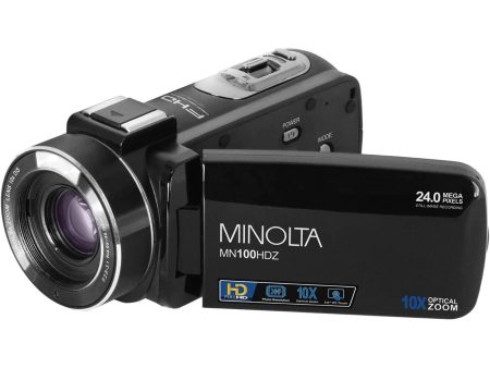 Minolta MN100HDZ 1080P HD Camcorder with 10x Optical Zoom (Black) Sale