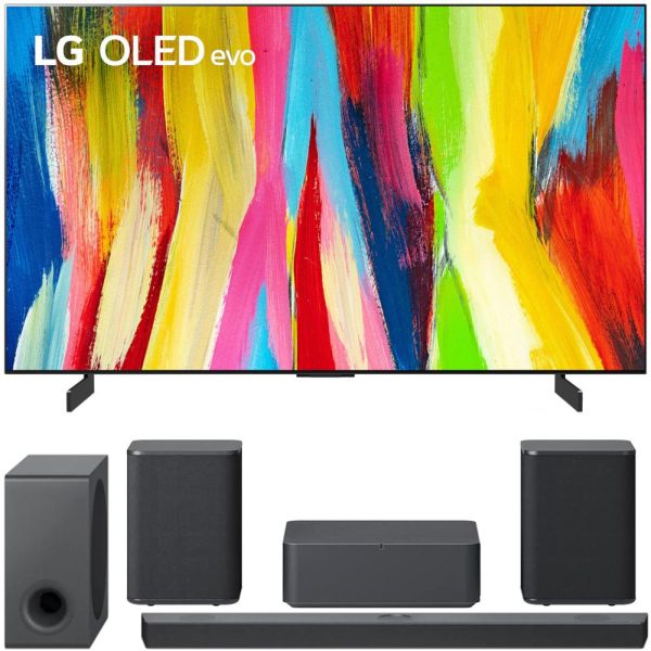 LG 48 Inch HDR 4K Smart OLED Evo TV 2022 with LG Sound Bar and Rear Speaker Cheap