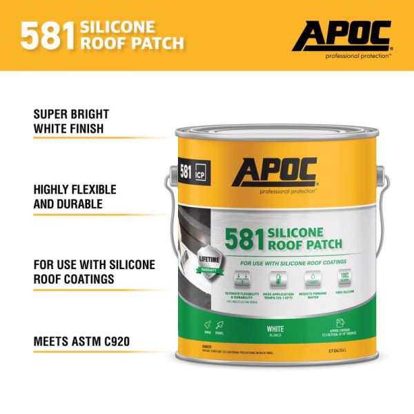 APOC Bright White Silicone Roof Patch 1 gal Sale