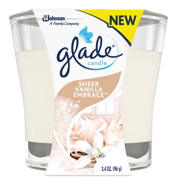 Glade Cream Pure Vanilla Joy Scent Jar Air Freshener Candle 3.4 oz Online Hot Sale