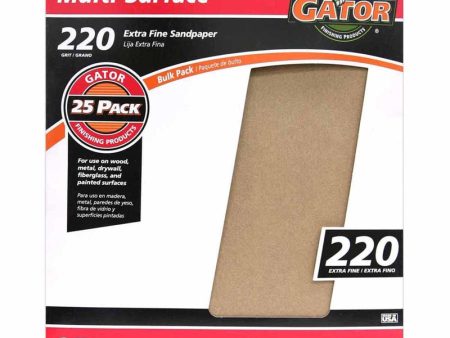 Gator 11 in. L X 9 in. W 220 Grit Aluminum Oxide Sandpaper 25 pk Online