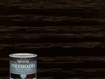 Minwax PolyShades Semi-Transparent Gloss Classic Black Stain Polyurethane Finish 0.5 pt on Sale