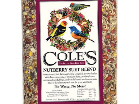 Cole s Nutberry Suet Blend Assorted Species Sunflower Meats Wild Bird Food 5 lb Sale