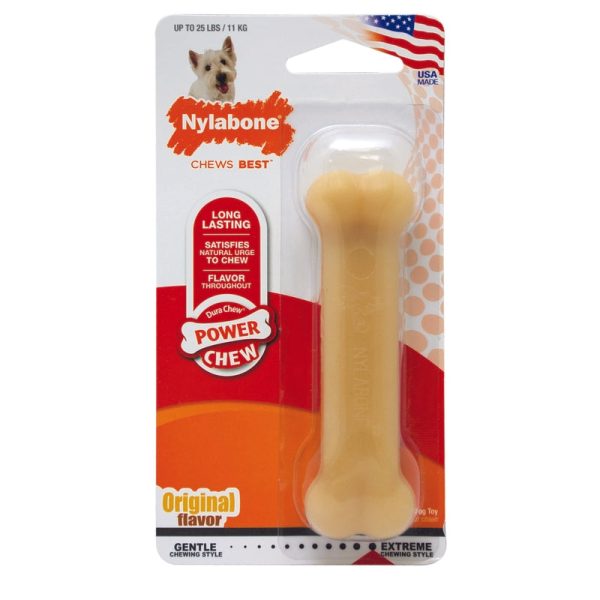 Nylabone Dura Chew Brown Nylon Bone Chew Dog Toy Regular 1 pk Online Sale