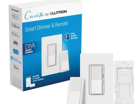 Lutron Diva 3-Way Smart-Enabled Dimmer and Remote White 1 pk For Cheap