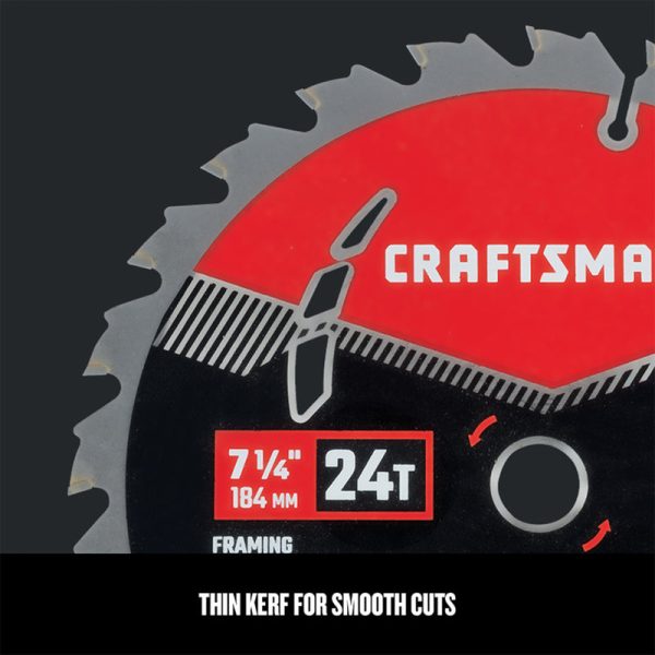 Craftsman 7-1 4 in. D X 5 8 in. High Performance Carbide Circular Saw Blade 24 teeth 1 pk Discount