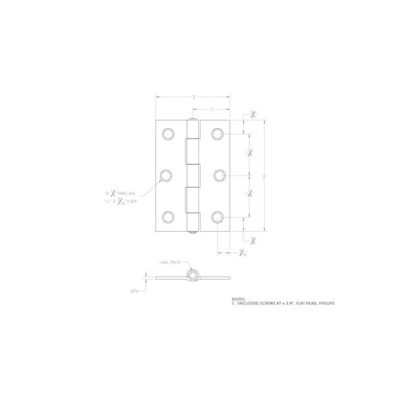 Ace 3 in. L Zinc-Plated Narrow Hinge 2 pk Sale