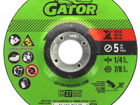 Gator 5 in. D X 7 8 in. Aluminum Oxide Metal Cutting Wheel 1 pk Online now