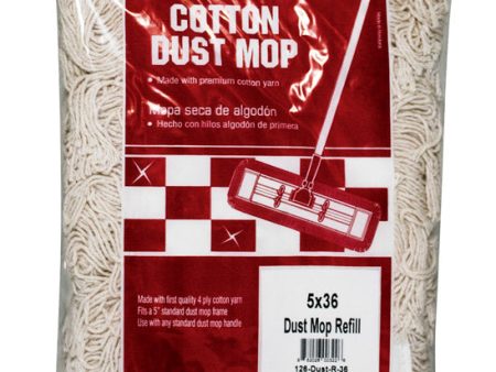 Elite Mops and Brooms 5 x 36 Dust Cotton Mop Refill 1 pk Online Hot Sale