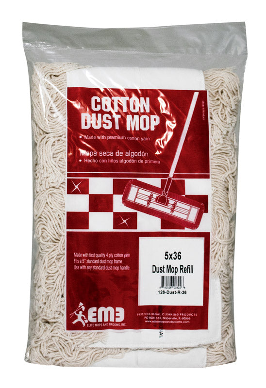 Elite Mops and Brooms 5 x 36 Dust Cotton Mop Refill 1 pk Online Hot Sale