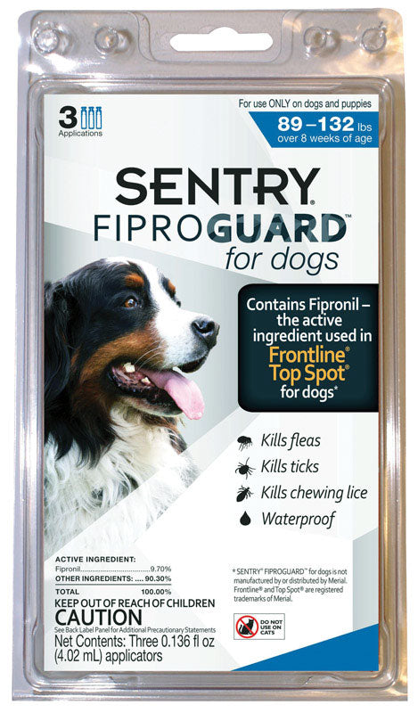 Sentry Fiproguard Liquid Dog Flea and Tick Drops 9.70%Fipronil and 90.30%Other Ingredients 0.136 oz Fashion