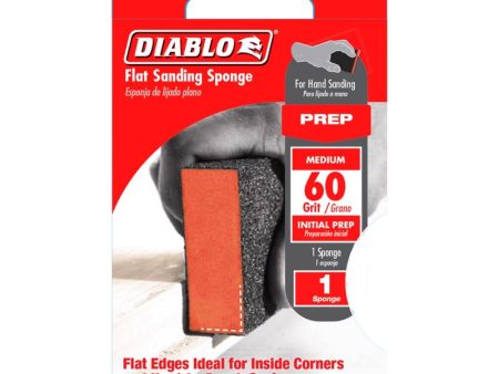 Diablo 4 in. L X 2-1 2 in. W X 1 in. 60 Grit Medium Flat Surface Sanding Sponge on Sale