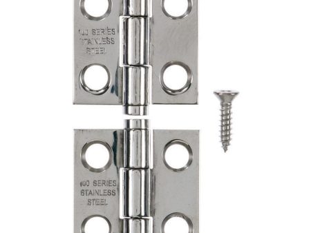 Ace .9 in. W X 1 in. L Stainless Steel Silver Stainless Steel Narrow Hinge 2 pk For Cheap