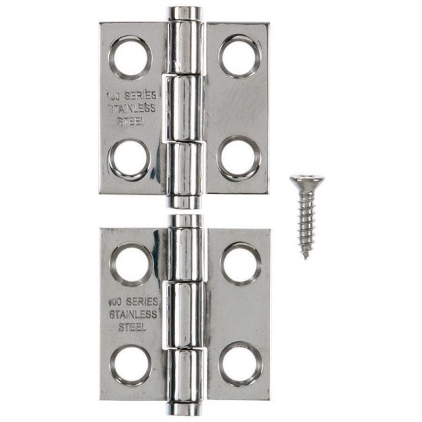 Ace .9 in. W X 1 in. L Stainless Steel Silver Stainless Steel Narrow Hinge 2 pk For Cheap