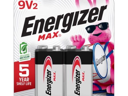 Energizer Max Premium 9-Volt Alkaline Batteries 2 pk Carded Sale