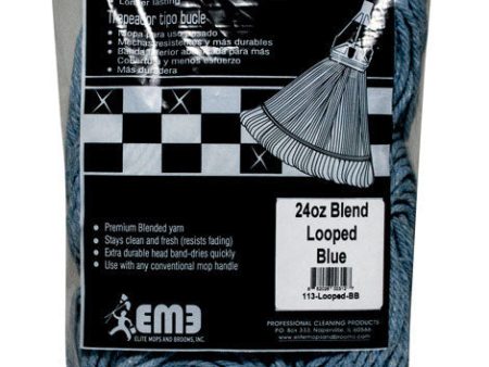 Elite Mops and Brooms 24 oz. Looped Cotton Synthetic Blend Mop Refill 1 pk Online Hot Sale