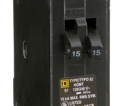 Square D HomeLine 15 15 amps Tandem Single Pole Circuit Breaker Fashion