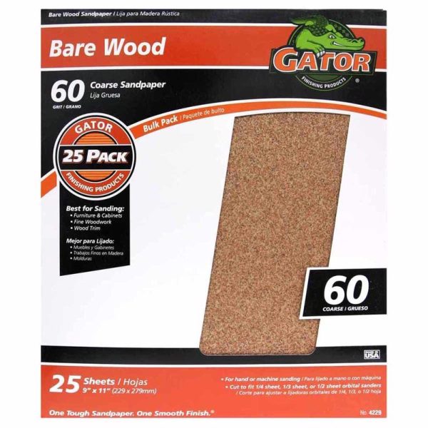 Gator 11 in. L X 9 in. W 60 Grit Aluminum Oxide Sanding Sheet 1 pk Discount