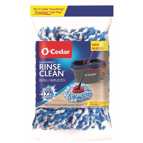 O-Cedar Easy Wring Rinse Clean 2 in. Wet Microfiber Mop Refill 1 pk Online Sale