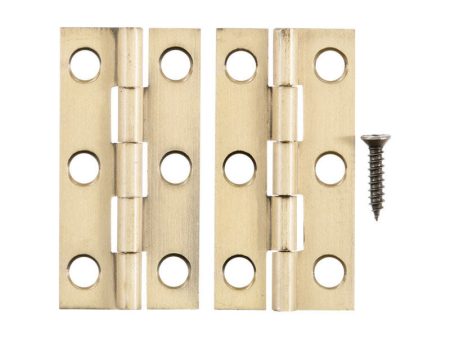 Ace 2 in. W X 1 in. L Antique Brass Brass Narrow Hinge 2 pk For Discount