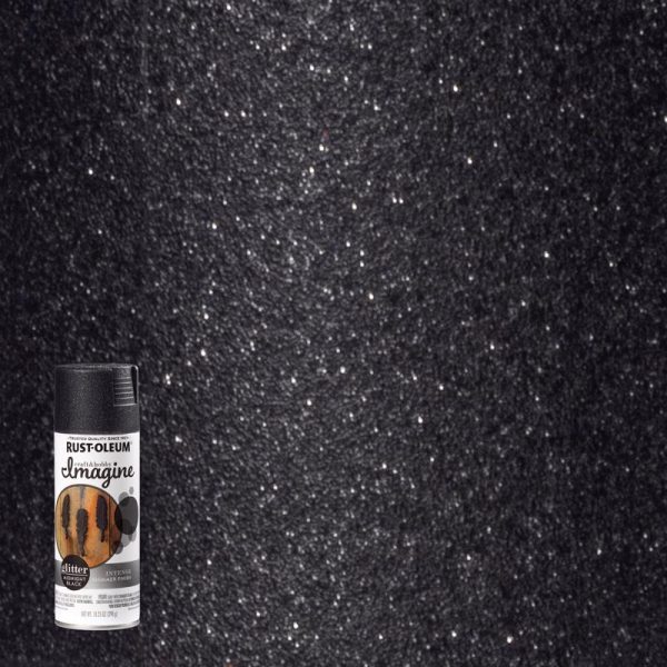 Rust-Oleum Imagine Glitter Midnight Black Spray Paint 10.25 oz For Sale