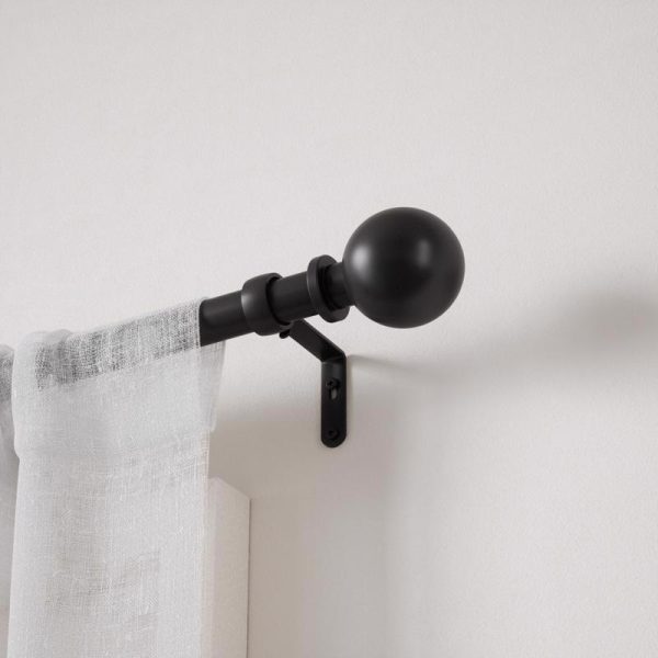 Umbra Bolas Matte Black Curtain Rod 36 in. L X 72 in. L Online now