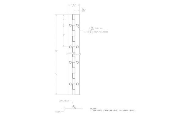 Ace 1 in. W X 12 in. L Nickel Steel Continuous Hinge 1 pk Fashion