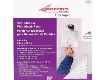 Saint-Gobain Adfors FibaTape 8 in. L X 8 in. W Fiberglass Mesh White Self Adhesive Wall Repair Patch Cheap