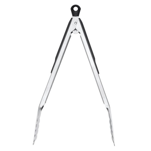 OXO Good Grips Silver Black Stainless Steel Tongs on Sale