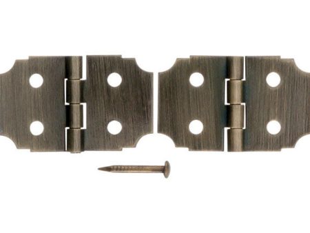 Ace 5 8 in. W X 1 in. L Antique Brass Brass Decorative Hinge 2 pk Cheap