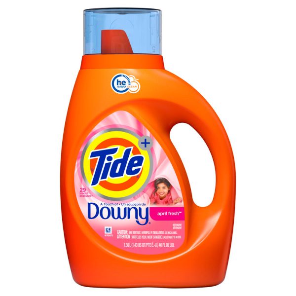 Tide Plus Downy April Fresh Scent Laundry Detergent Liquid 46 oz Supply